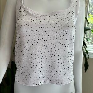 PINK Victoria's Secret Black and White Sleeveless Crop Camisole